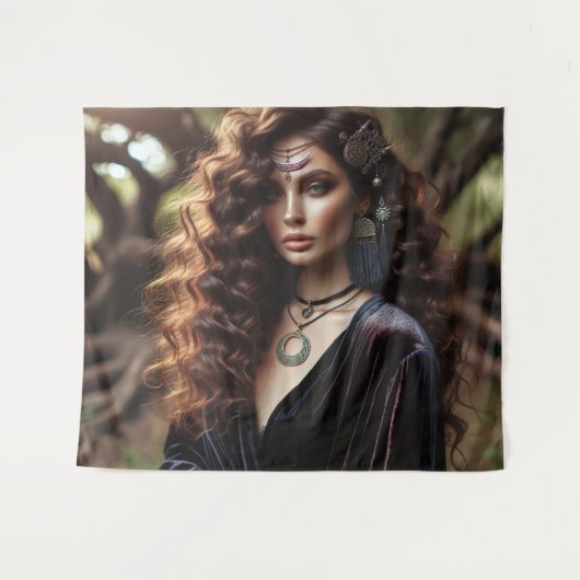 Mädchen mit Schmuck Wandteppich (Vorderseite (Horizontal))