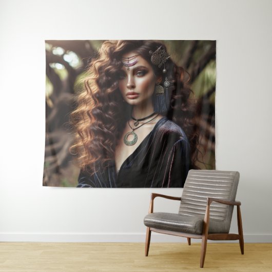 Mädchen mit Schmuck Wandteppich (Beispiel (Horizontal))