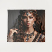 Mädchen mit Schmuck Wandteppich (Vorderseite (Horizontal))