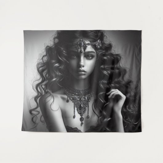 Mädchen mit Schmuck Wandteppich (Vorderseite (Horizontal))