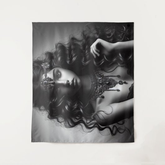 Mädchen mit Schmuck Wandteppich (Vorderseite)