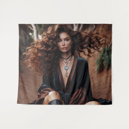 Mädchen mit Schmuck Wandteppich (Vorderseite (Horizontal))