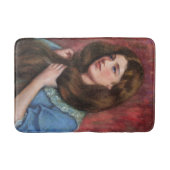 Mädchen mit schönem Long Brown Haar Badematte (Vorderseite)