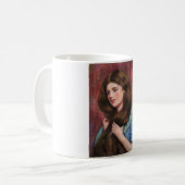 Mädchen mit schönem Long Brown Haar Kaffeetasse (Vorderseite Links)