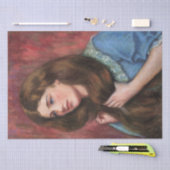 Mädchen mit schönem Long Brown Haar Seidenpapier (Handwerk)