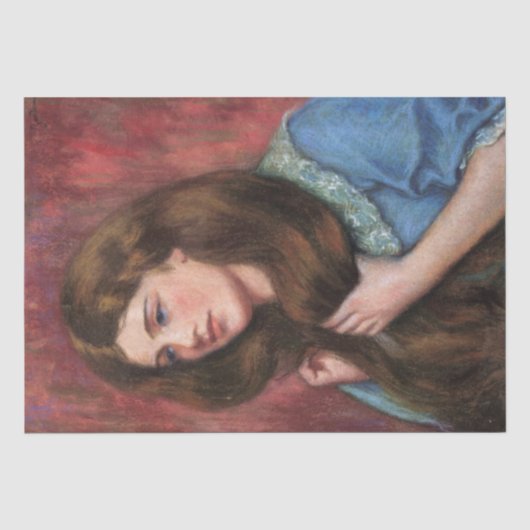 Mädchen mit schönem Long Brown Haar Seidenpapier (Vorderseite)