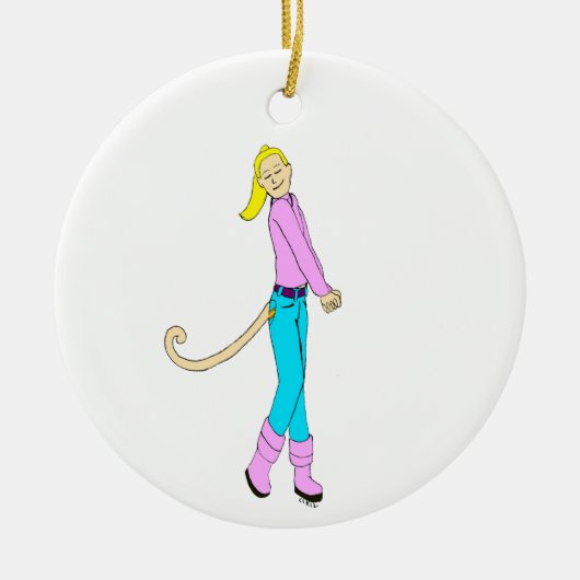 Mädchen mit Schwanz Keramik Ornament (Vorne)