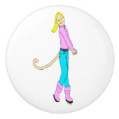 Mädchen mit Schwanz Keramikknauf (Vorderseite)