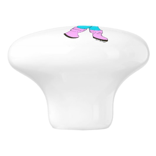 Mädchen mit Schwanz Keramikknauf (Seitenansicht)