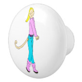 Mädchen mit Schwanz Keramikknauf (Rechts)