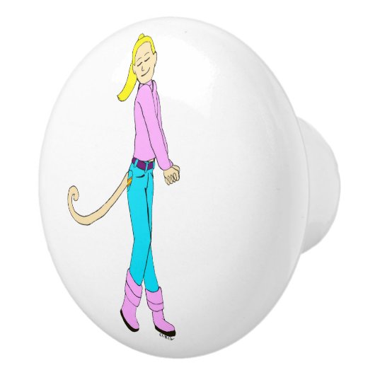 Mädchen mit Schwanz Keramikknauf (Rechts)