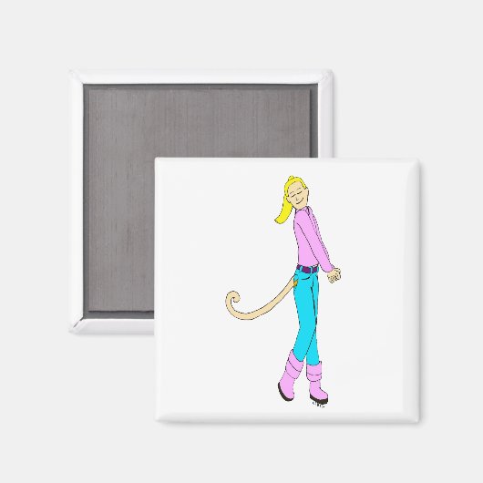 Mädchen mit Schwanz Magnet (Vorderseite/Rückseite)