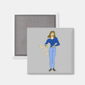 Mädchen mit Schwanz Magnet (Vorderseite/Rückseite)