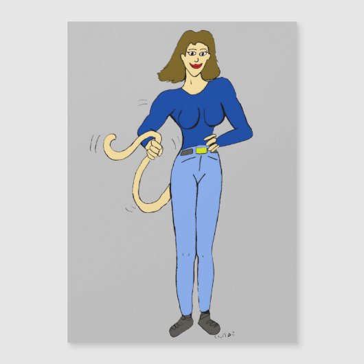 Mädchen mit Schwanz Magnetkarte (Vorderseite)