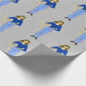 Mädchen mit Schwanz-Taste Geschenkpapier (Ecke)