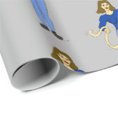 Mädchen mit Schwanz-Taste Geschenkpapier (Rolleneckpunkt)