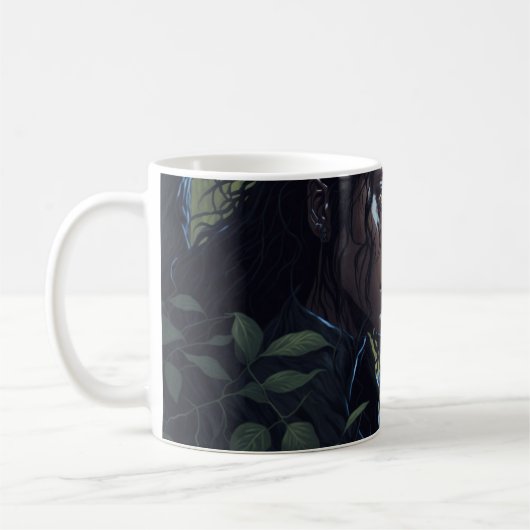 Mädchen mit schwarzem Panther Kaffeetasse (Links)
