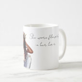 Mädchen mit schwarzen Haaren Blumen im Haar Kaffeetasse (VorderseiteRechts)