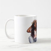 Mädchen mit schwarzen Haaren Blumen im Haar Kaffeetasse (Links)