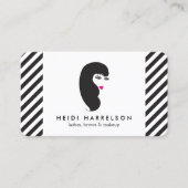 Mädchen mit schwarzen und weißen Streifen Schönhei Visitenkarte (Vorderseite)