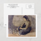 Mädchen mit schwarzer Kappe sitzend, Vincent van G Postkarte (Vorne/Hinten)