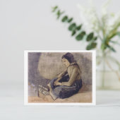 Mädchen mit schwarzer Kappe, Vincent van Gogh Postkarte (Stehend Vorderseite)
