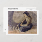Mädchen mit schwarzer Kappe, Vincent van Gogh Postkarte (Vorne/Hinten)