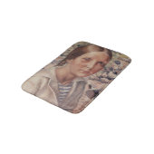 Mädchen mit Schweinen an einem Strand in Russland Badematte (Schrägansicht)