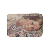 Mädchen mit Schweinen an einem Strand in Russland Badematte (Vorderseite)