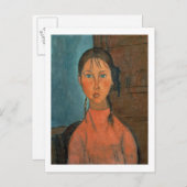 Mädchen mit Schweinen, c.1918 (Öl auf Leinwand) Postkarte (Vorne/Hinten)