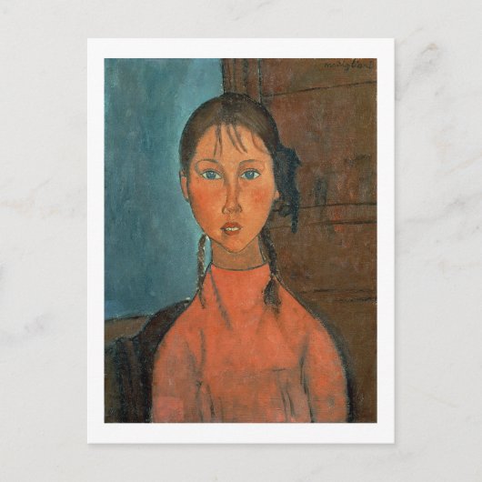 Mädchen mit Schweinen, c.1918 (Öl auf Leinwand) Postkarte (Vorderseite)