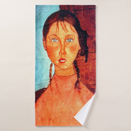 Mädchen mit Schweinen, Modigliani Badehandtuch (Badehandtuch)