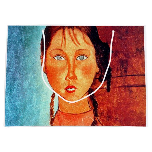 Mädchen mit Schweinen, Modigliani Große Geschenktüte (Vorderseite)