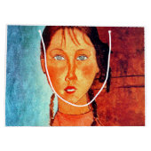 Mädchen mit Schweinen, Modigliani Große Geschenktüte (Rückseite)