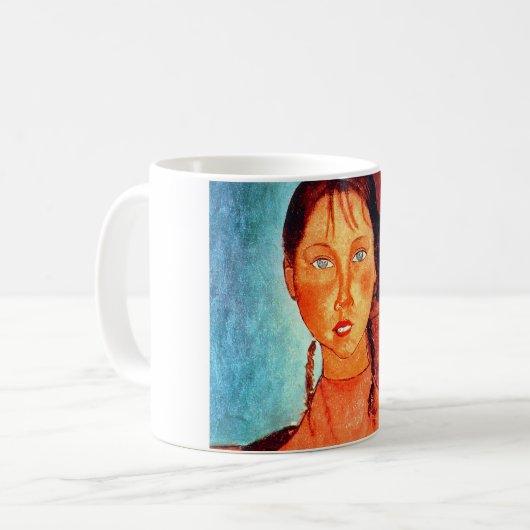 Mädchen mit Schweinen, Modigliani Kaffeetasse (Vorderseite Links)