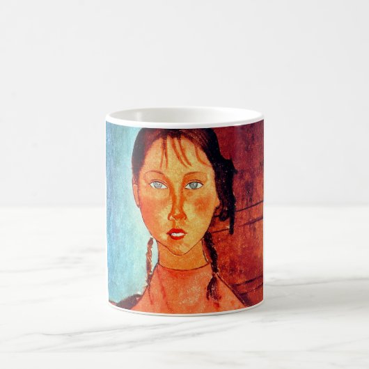 Mädchen mit Schweinen, Modigliani Kaffeetasse (Mittel)