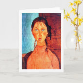 Mädchen mit Schweinen, Modigliani Karte (Gelbe Blume)