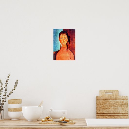 Mädchen mit Schweinen, Modigliani Poster (Küche)