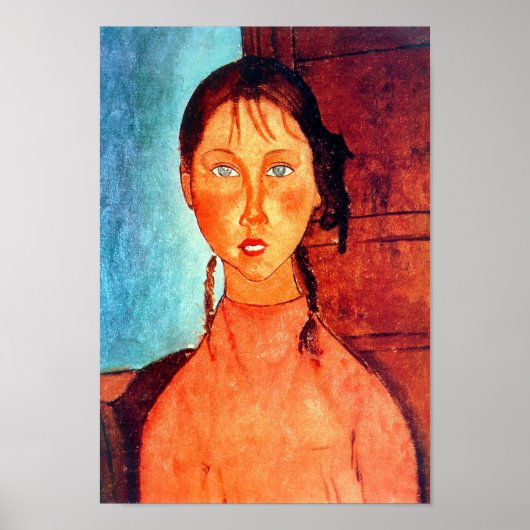 Mädchen mit Schweinen, Modigliani Poster (Vorne)