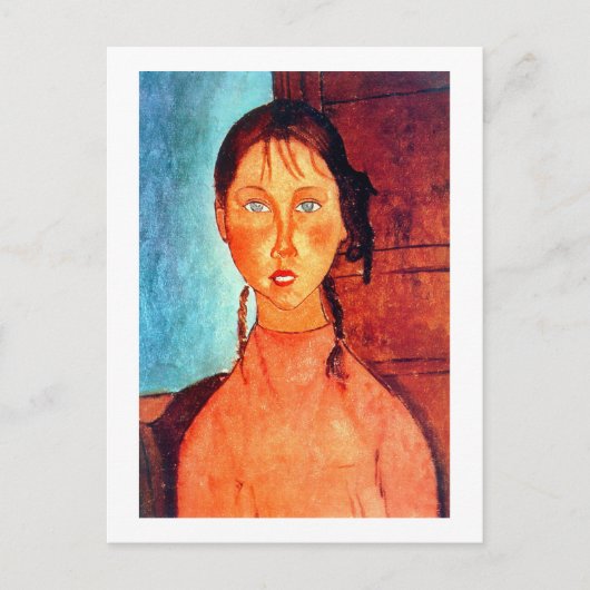 Mädchen mit Schweinen, Modigliani Postkarte (Vorderseite)