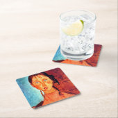 Mädchen mit Schweinen, Modigliani Rechteckiger Pappuntersetzer (Vor Ort)