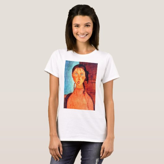 Mädchen mit Schweinen, Modigliani T-Shirt (Vorne ganz)