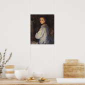 Mädchen mit Selbstportrait Poster (Küche)