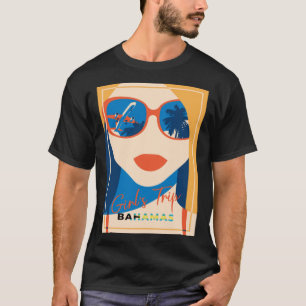 Mädchen mit Sonnenbrille Girlu2019s Ausflug Bahama T-Shirt