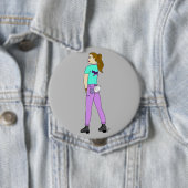 Mädchen mit sonnigen Schwänzen Button (Beispiel)