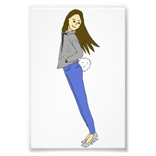 Mädchen mit sonnigen Schwänzen Fotodruck (Vorne)