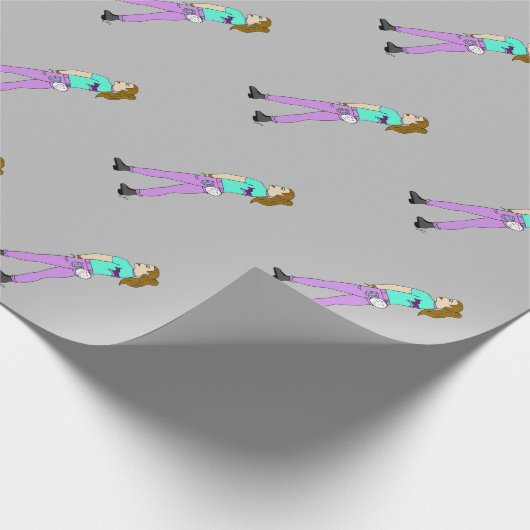 Mädchen mit sonnigen Schwänzen Geschenkpapier (Ecke)