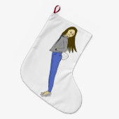 Mädchen mit sonnigen Schwänzen Großer Weihnachtsstrumpf (Vorderansicht (hängend))