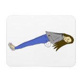 Mädchen mit sonnigen Schwänzen Magnet (Horizontal)
