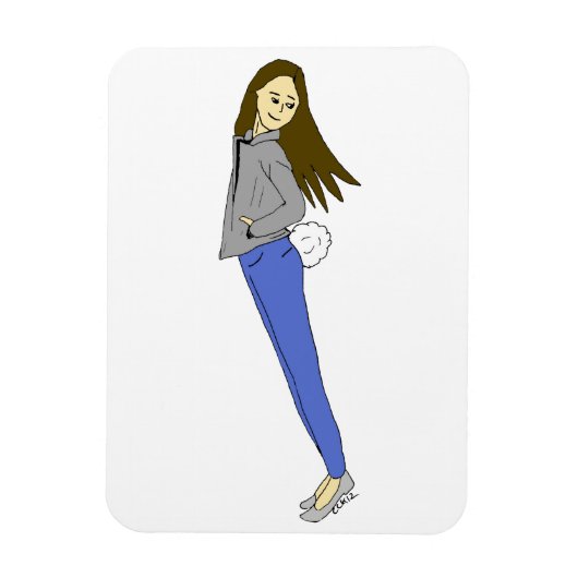 Mädchen mit sonnigen Schwänzen Magnet (Vertikal)